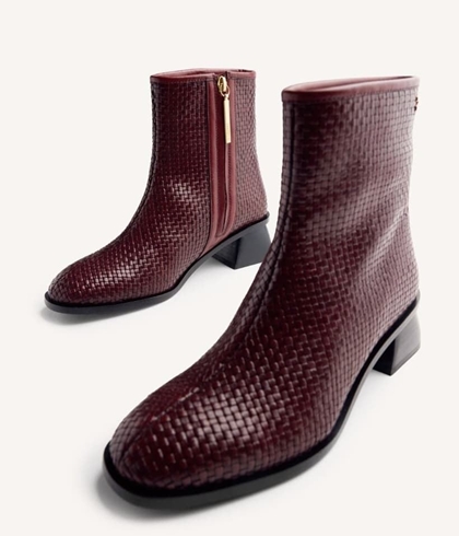 Botin Gioseppo BEXLEY piel trenzada granate - Imagen 1