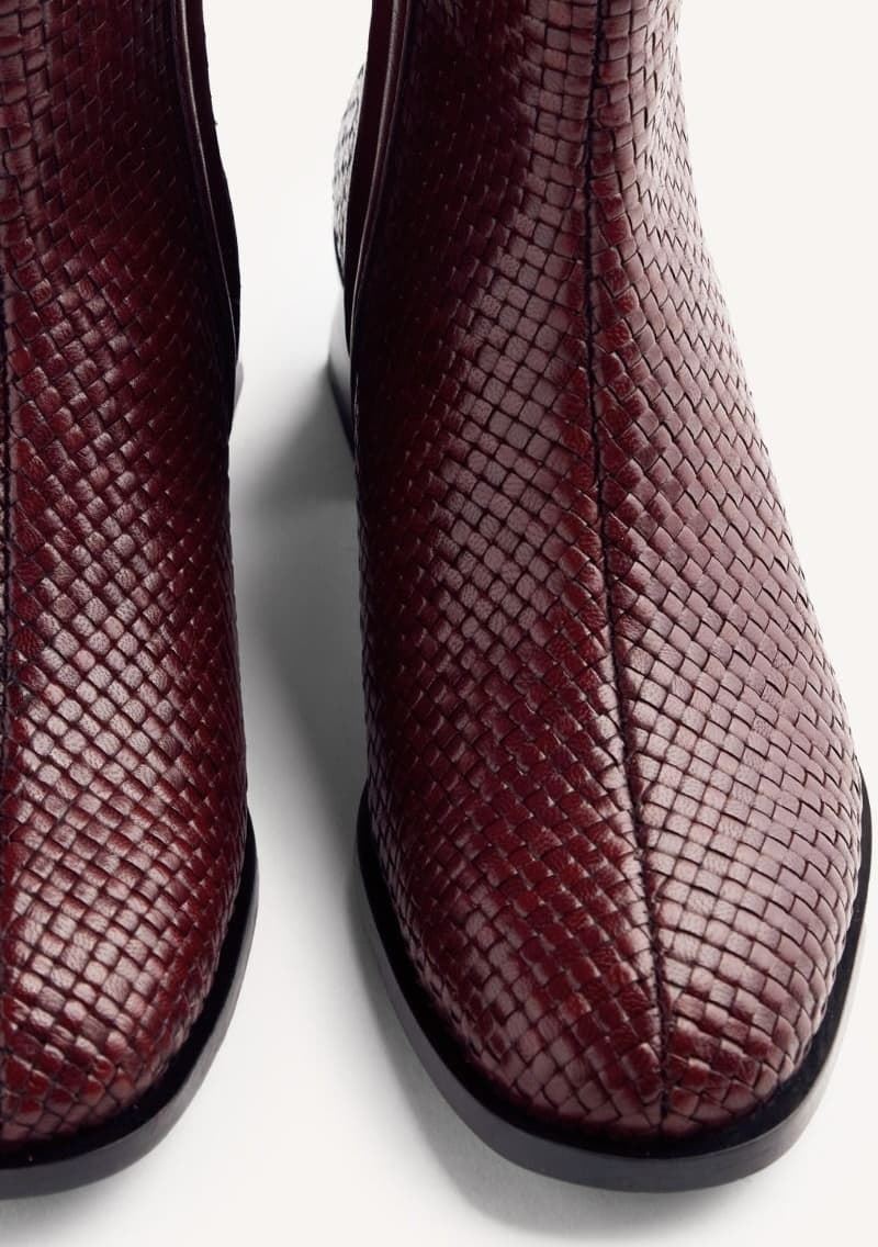 Botin Gioseppo BEXLEY piel trenzada granate - Imagen 3