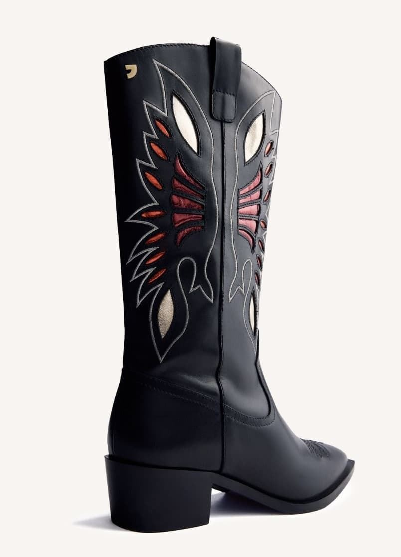 Botin Gioseppo NISSWA COW BOY bordados negra - Imagen 2