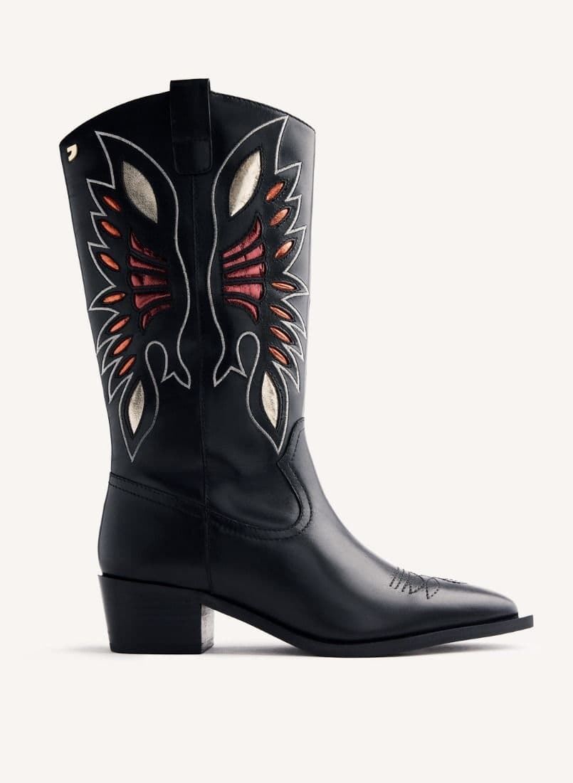 Botin Gioseppo NISSWA COW BOY bordados negra - Imagen 6