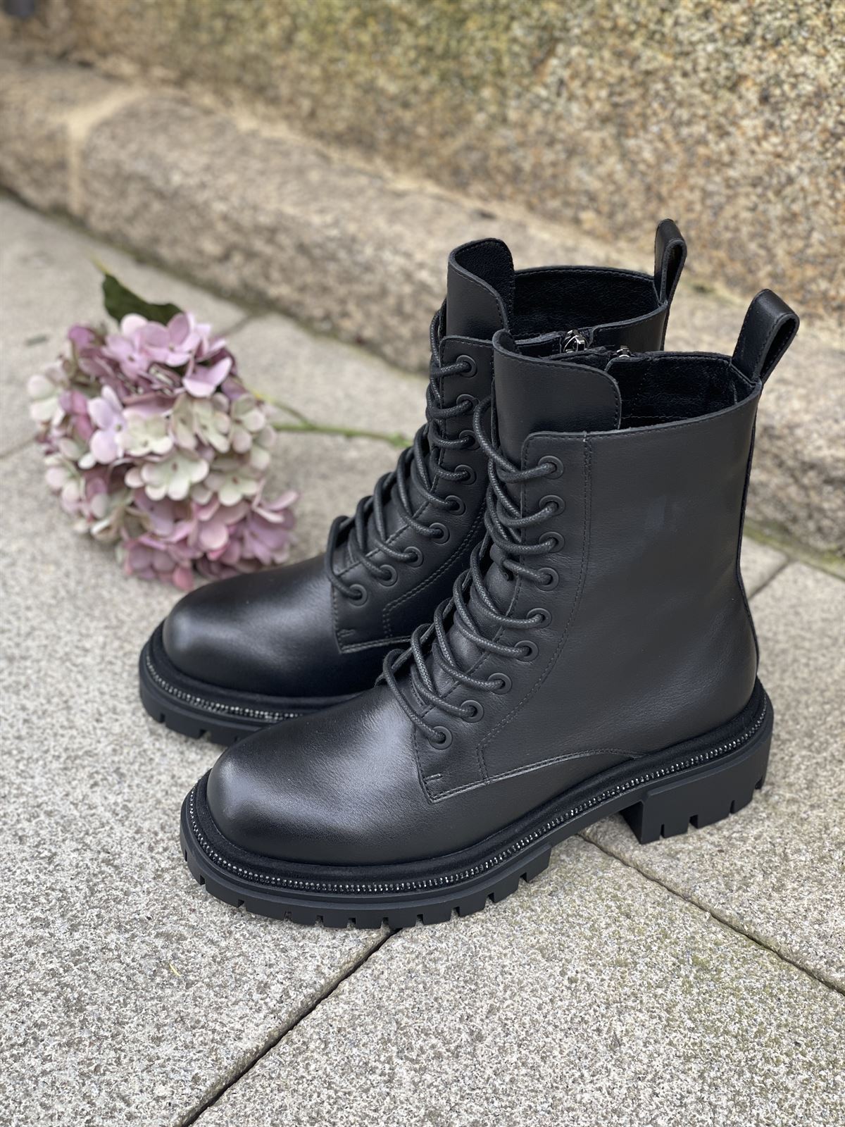 Botín Innuovo cordones piel negro - Imagen 2