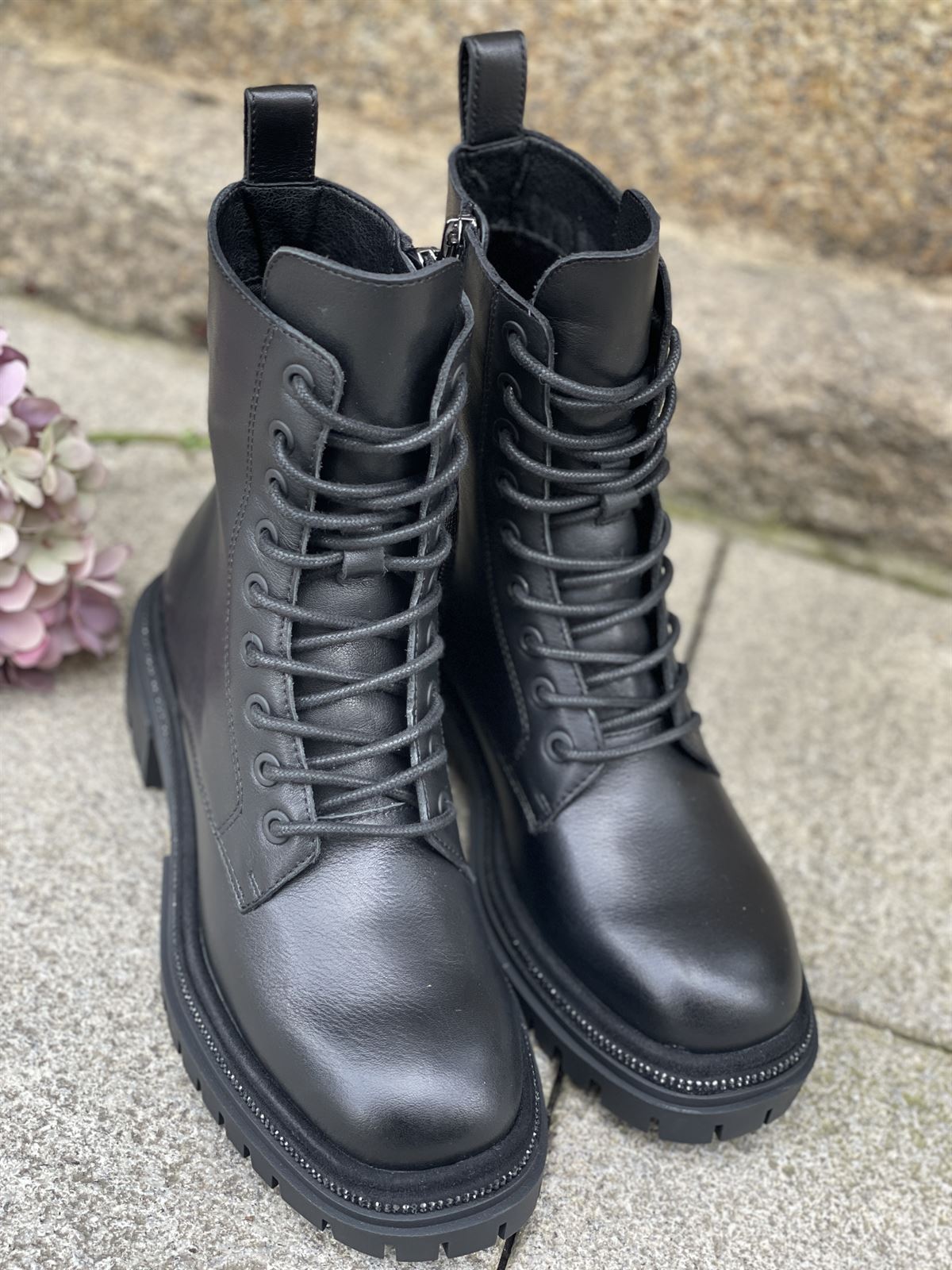 Botín Innuovo cordones piel negro - Imagen 3