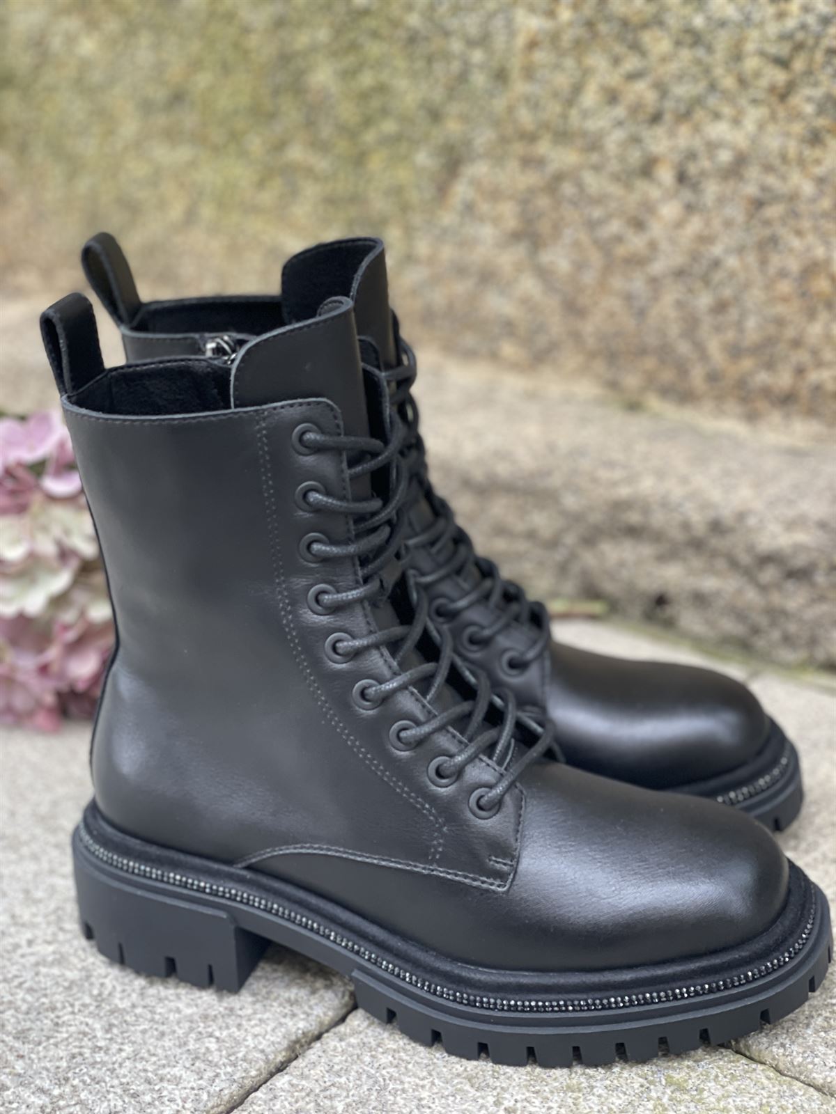 Botín Innuovo cordones piel negro - Imagen 4