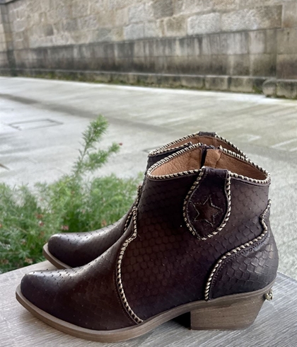 Botín Nemonic 2273  pitón Acuario marrón chocolate - Imagen 1