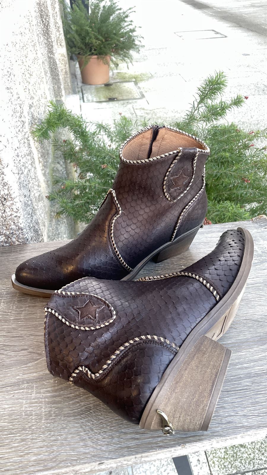 Botín Nemonic 2273  pitón Acuario marrón chocolate - Imagen 2