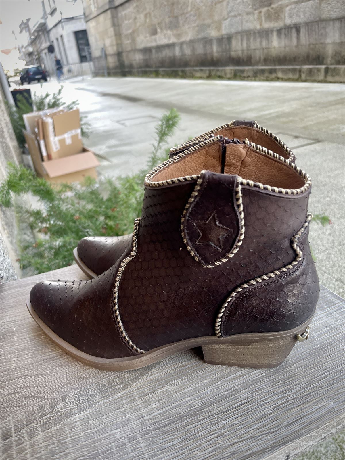 Botín Nemonic 2273  pitón Acuario marrón chocolate - Imagen 3