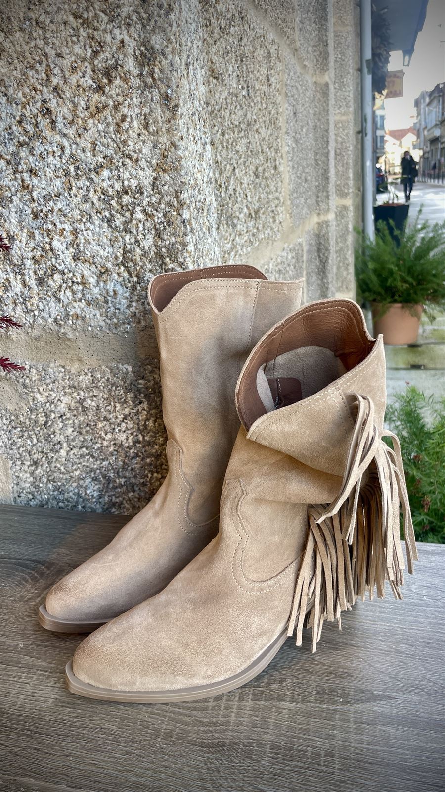 Botin Nemonic Campero 2482 FLECOS Voley baby beige - Imagen 4