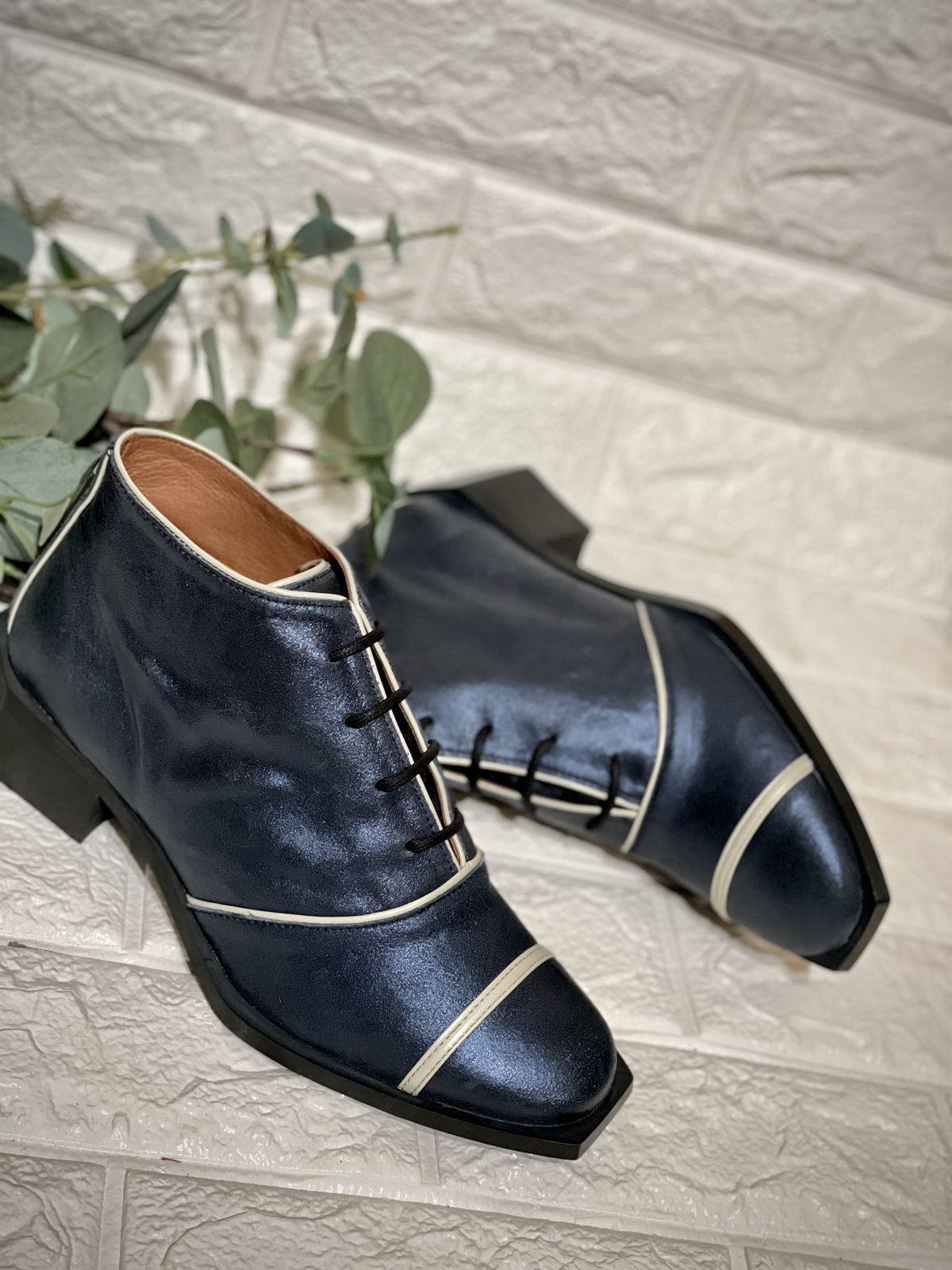Botín Nemonic marino cordones - Imagen 2