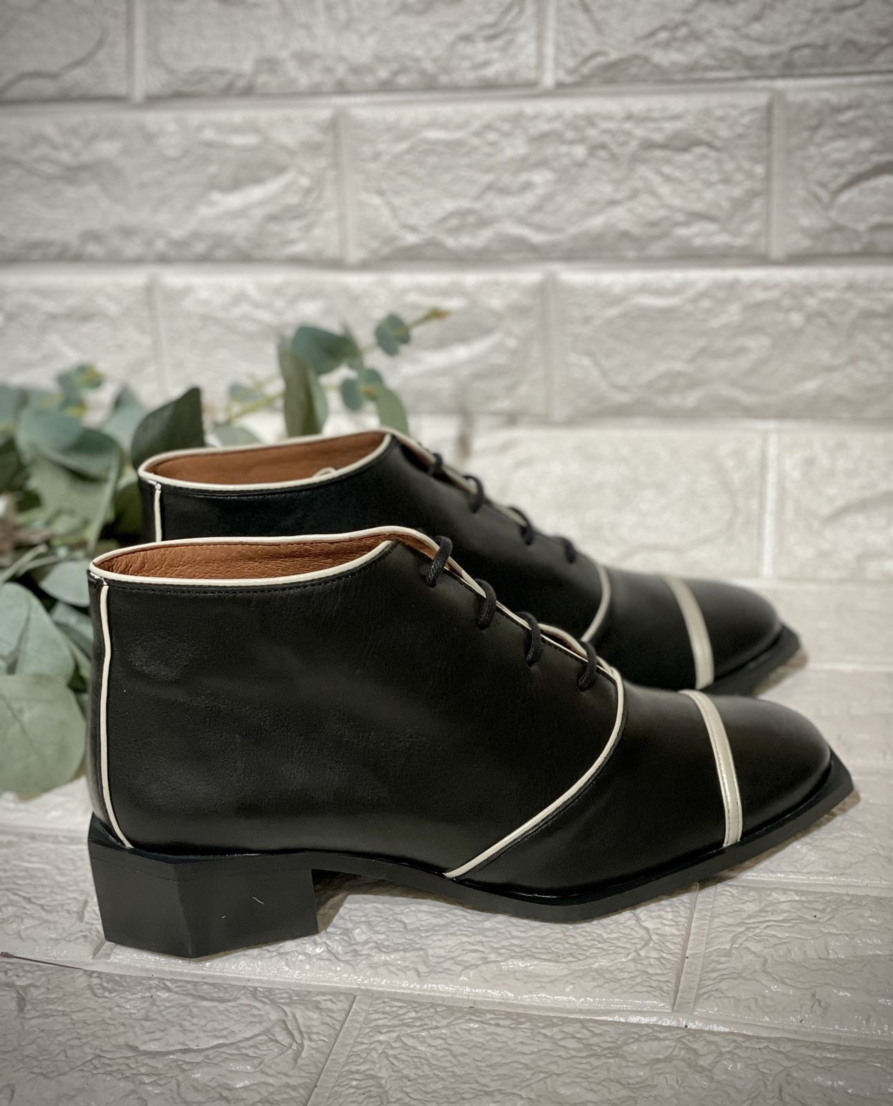 Botín Nemonic negro cordones - Imagen 3