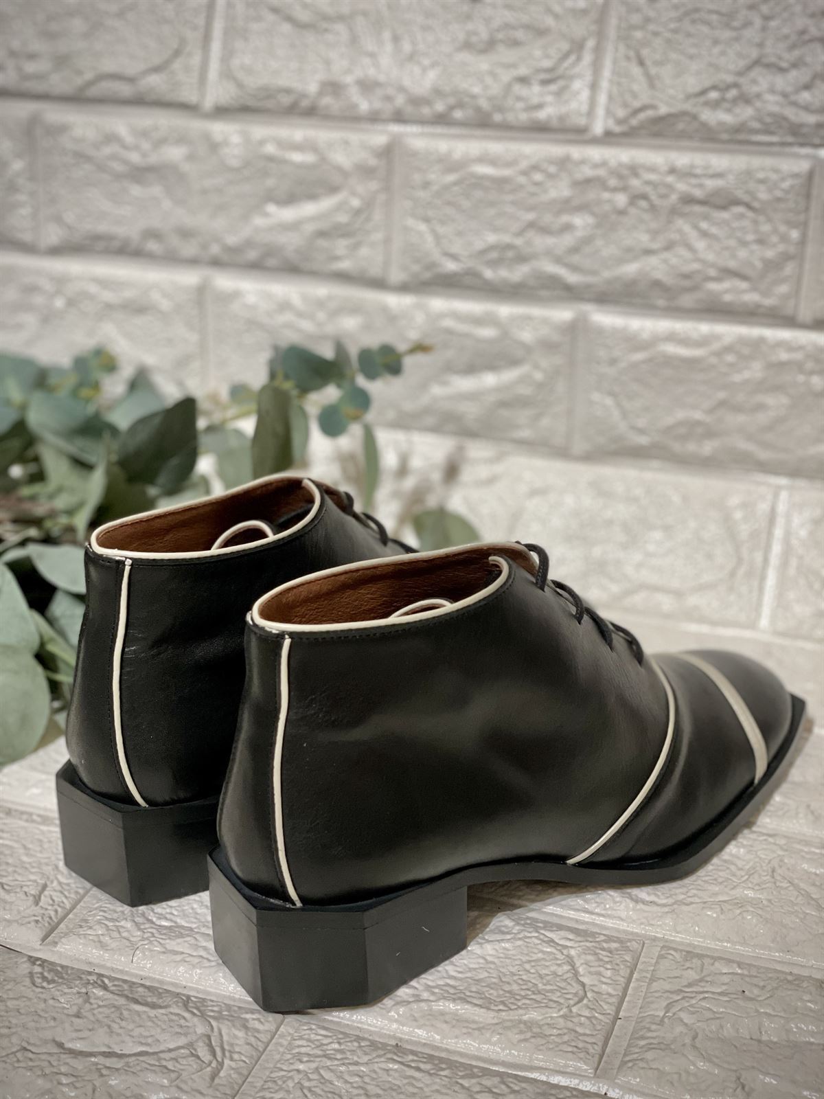 Botín Nemonic negro cordones - Imagen 4