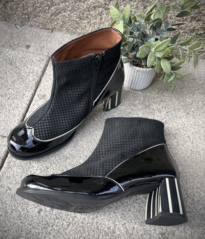 Botín Nemonic retro tacón rayas - Imagen 1