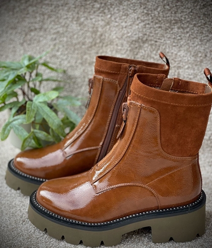 BOTÍN Noa Harmon BILLIE charol CAMEL - Imagen 1