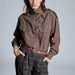 CAMISA Alba Conde  6310-426-21 micropana marrón - Imagen 1