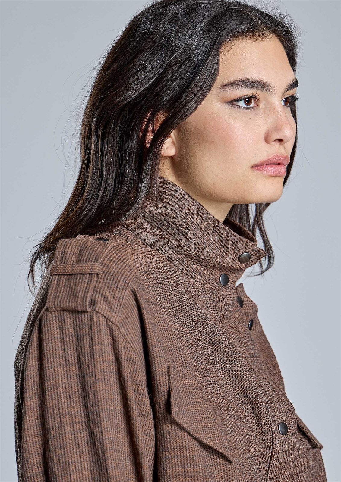 CAMISA Alba Conde 6310-426-21 micropana marrón - Imagen 3