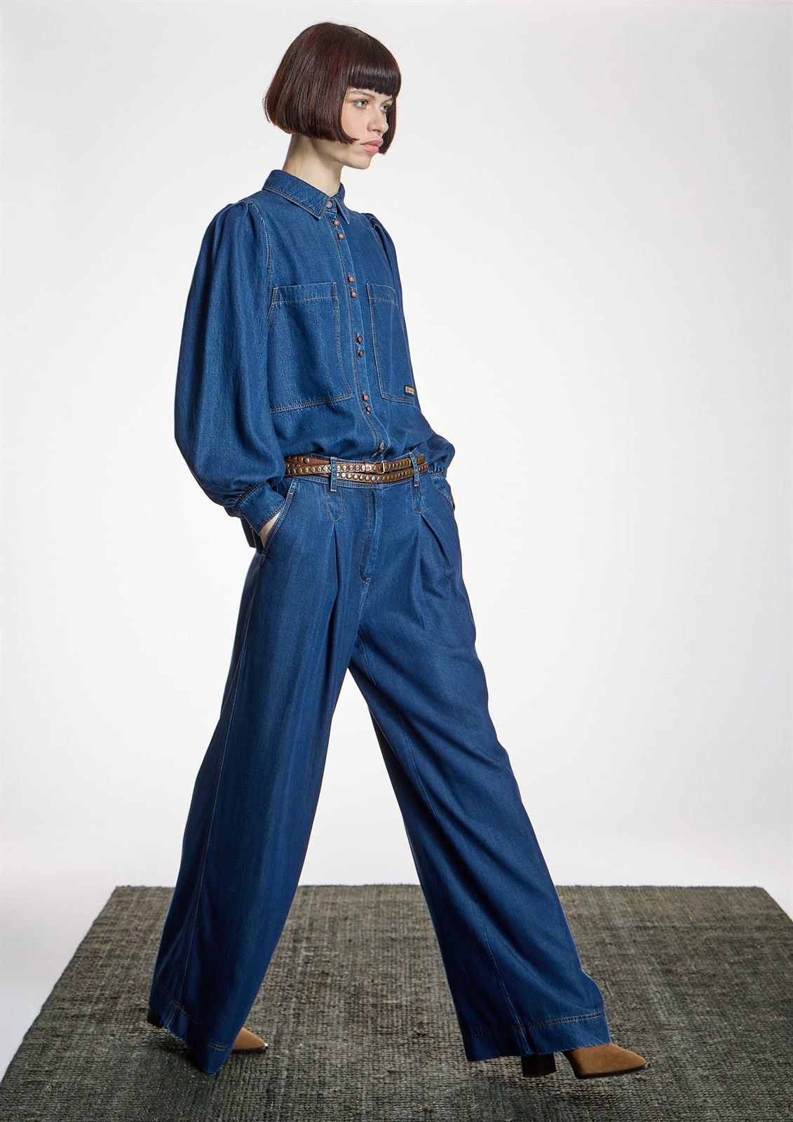 CAMISA Alba Conde 6310 denim manga globo - Imagen 3