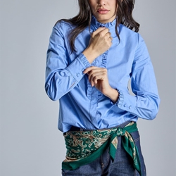 CAMISA Alba Conde Detalle volantes azul - Imagen 2