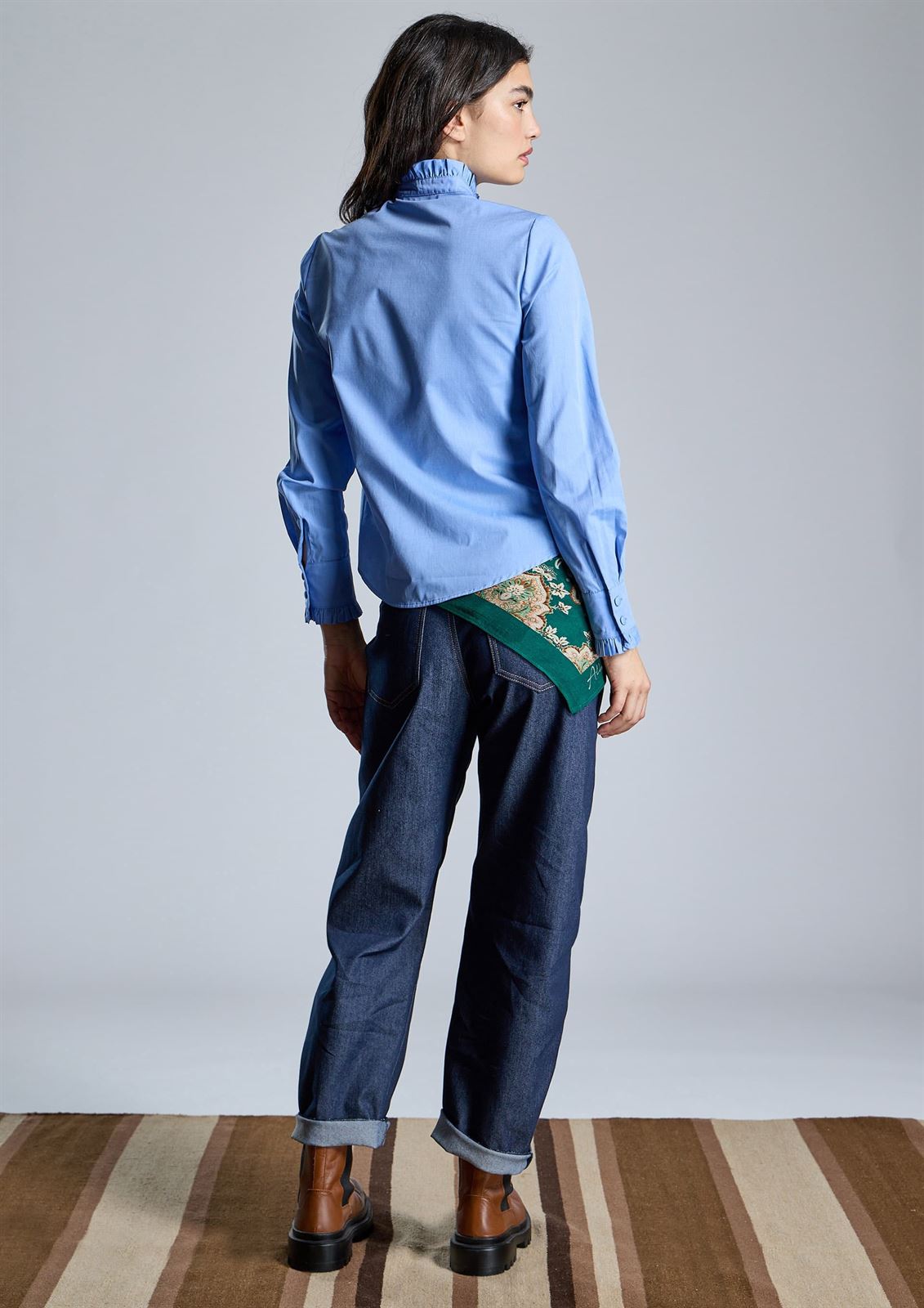 CAMISA Alba Conde Detalle volantes azul - Imagen 4