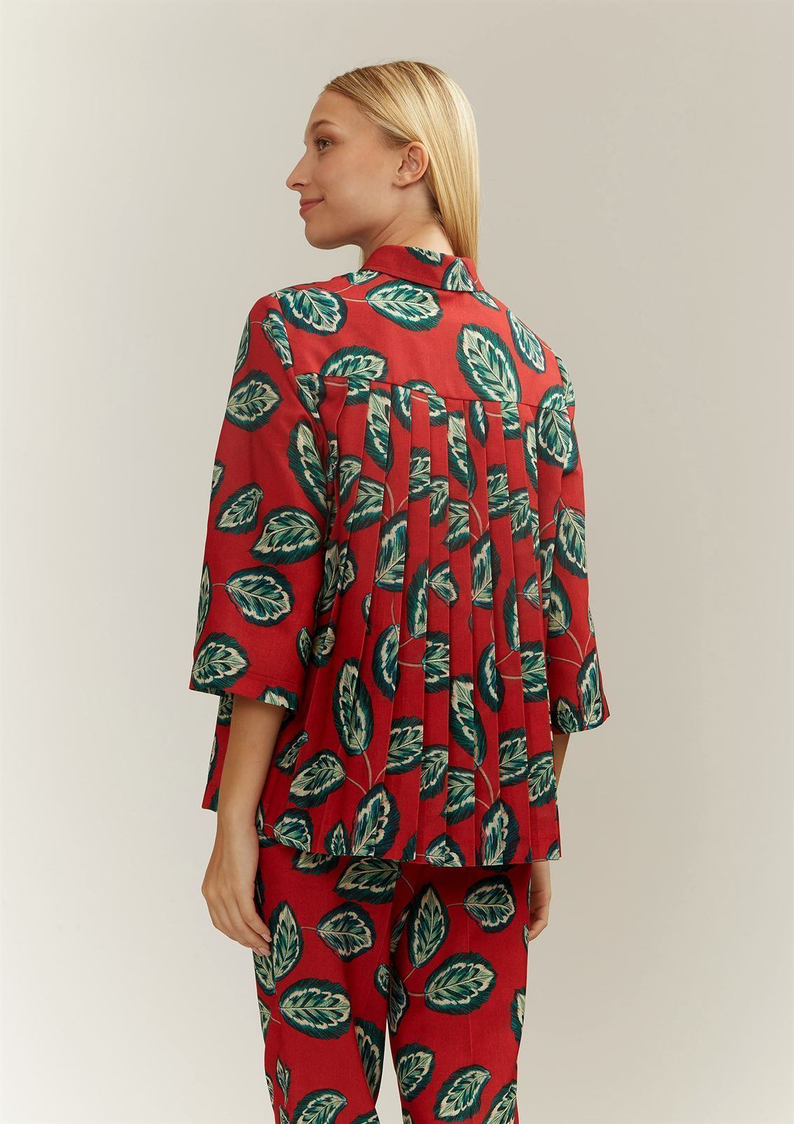 Camisa Alba Conde hojas roja - Imagen 4