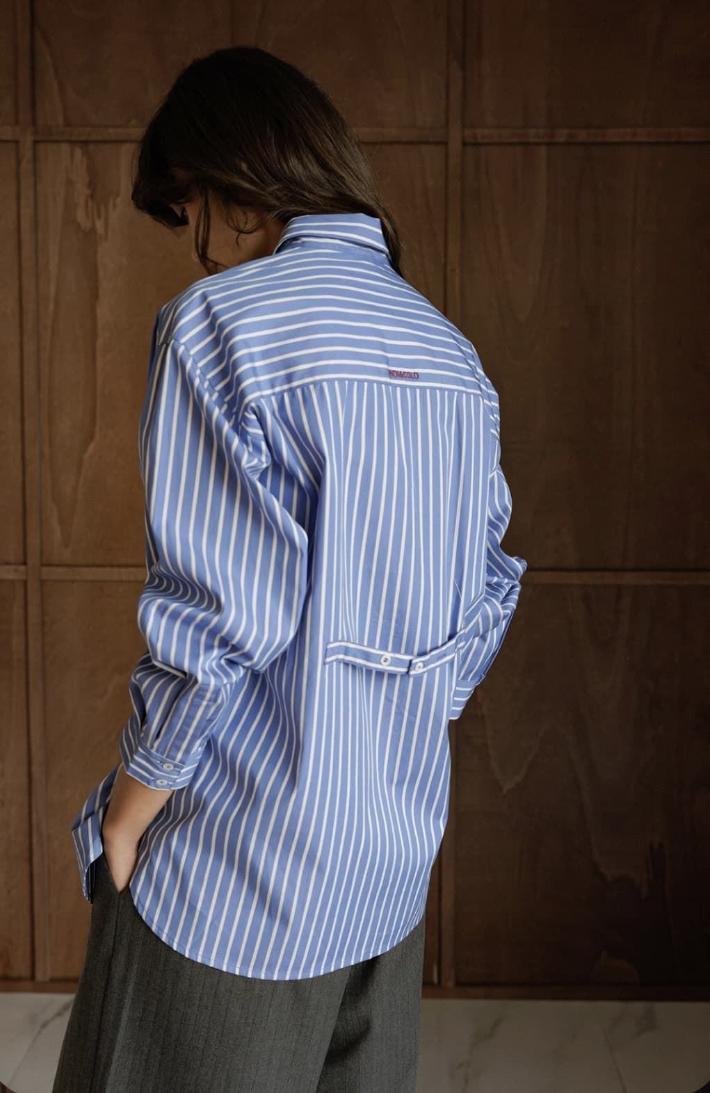 CAMISA CLÁSICA Indi & Cold AD156 puños de encaje azul - Imagen 2