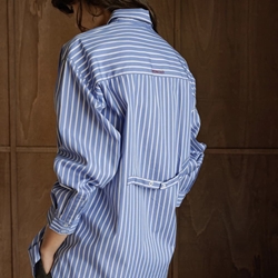 CAMISA CLÁSICA IndI & Cold PUÑOS DE ENCAJE azul blanco azul - Imagen 2