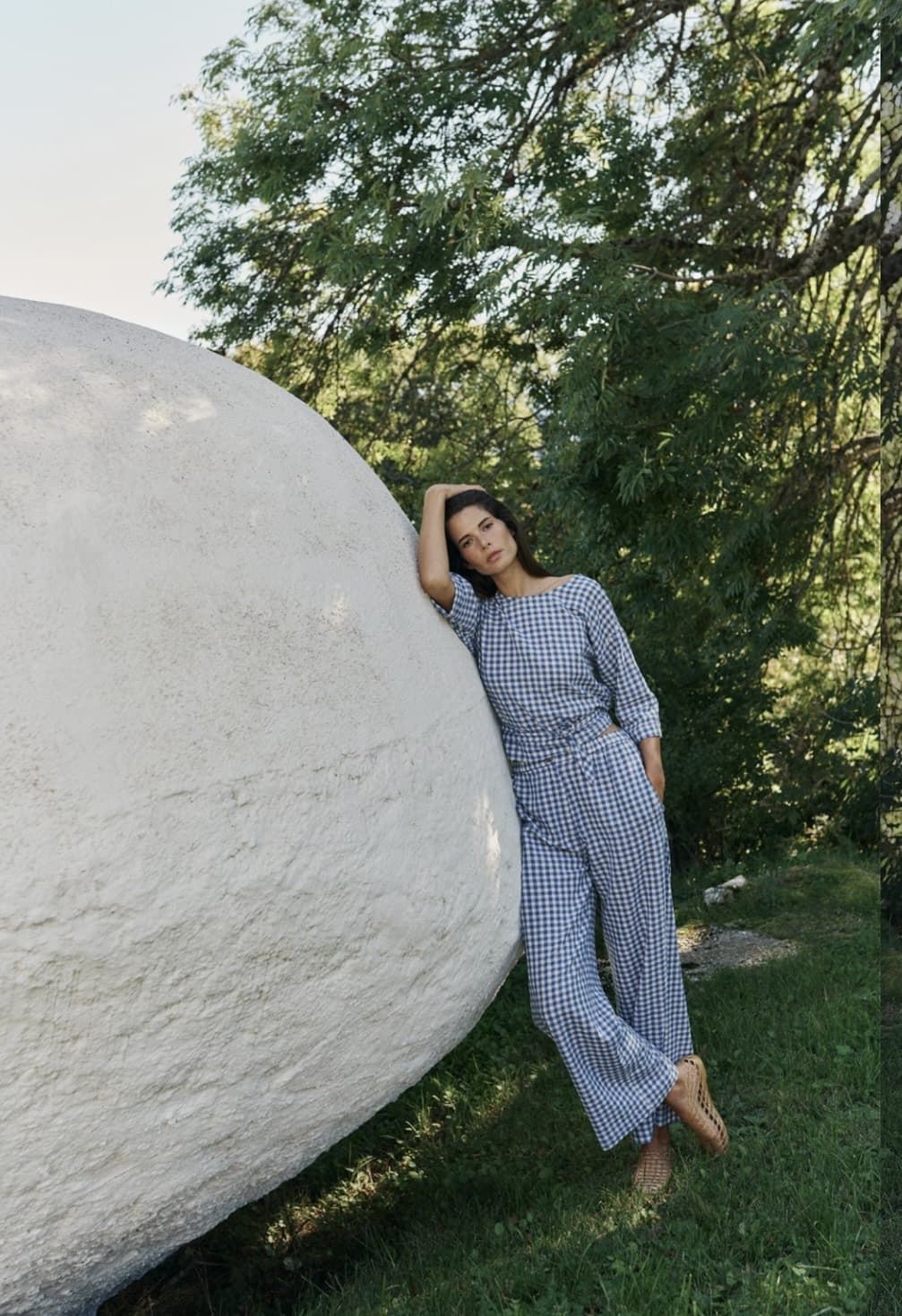 CAMISA CROP AD146 NUDO MULTIPOSICIÓN  vichy azul - Imagen 4