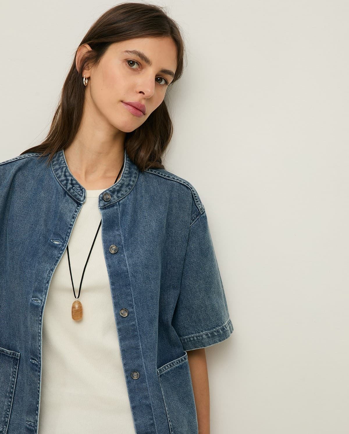 CAMISA DENIM YERSE 44868  azul - Imagen 2