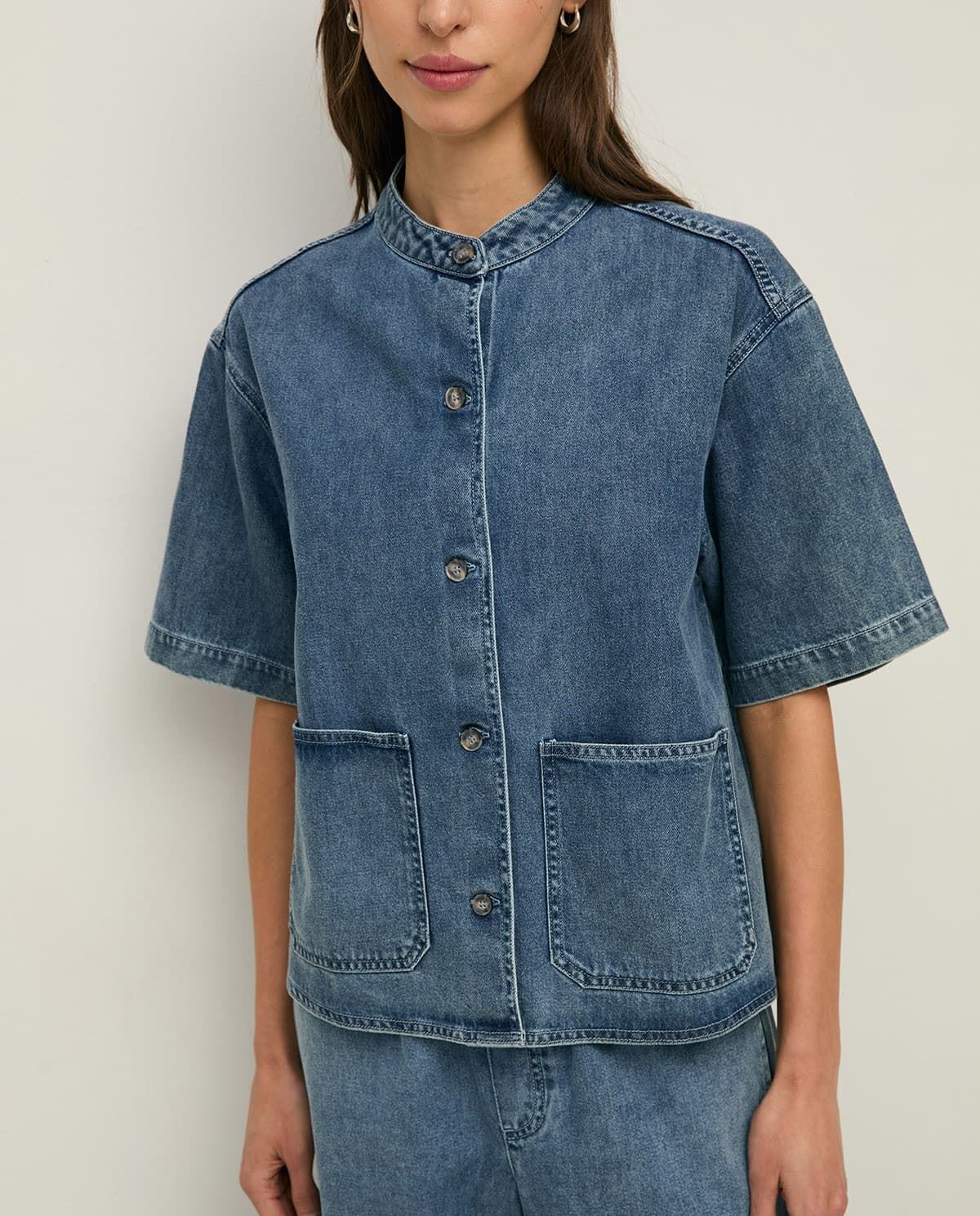CAMISA DENIM YERSE 44868  azul - Imagen 3
