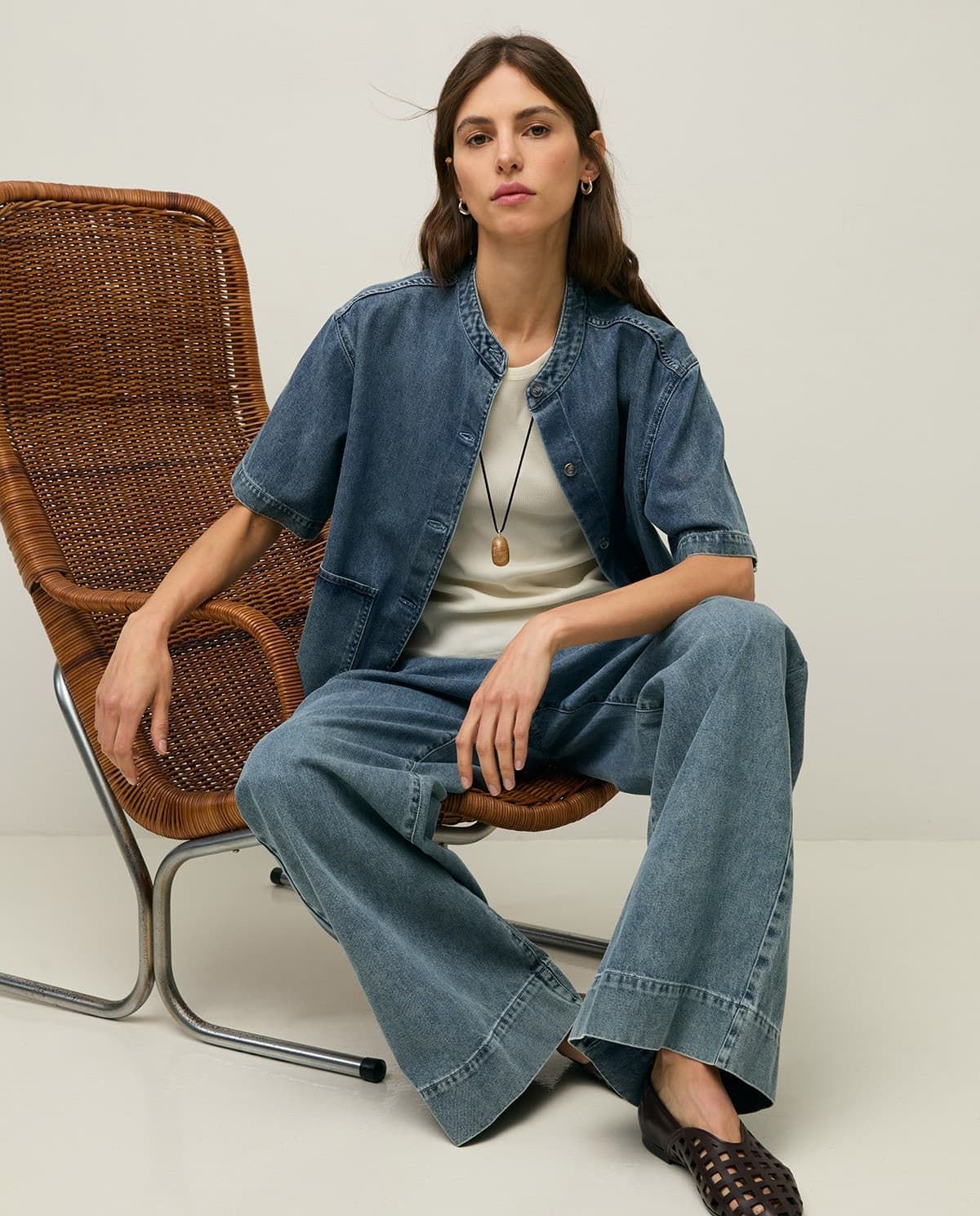 CAMISA DENIM YERSE 44868  azul - Imagen 5