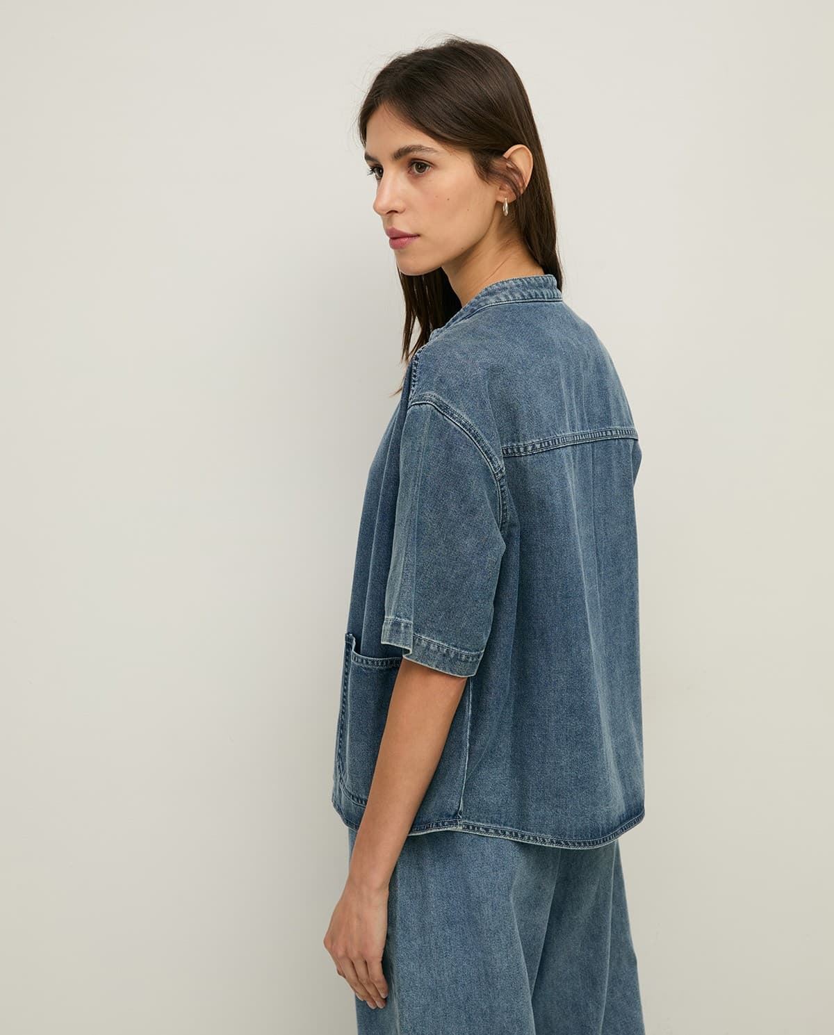 CAMISA DENIM YERSE 44868  azul - Imagen 6