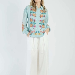 Camisa Derhy  ASTON estampada azul agua - Imagen 2