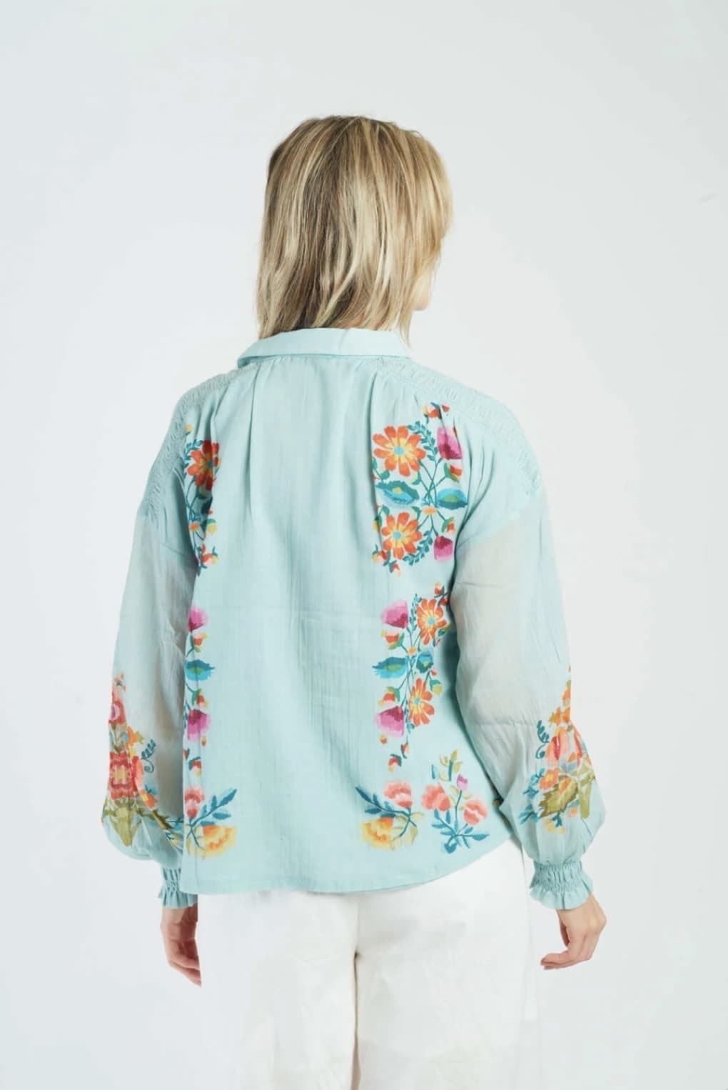 Camisa Derhy  ASTON estampada azul agua - Imagen 3