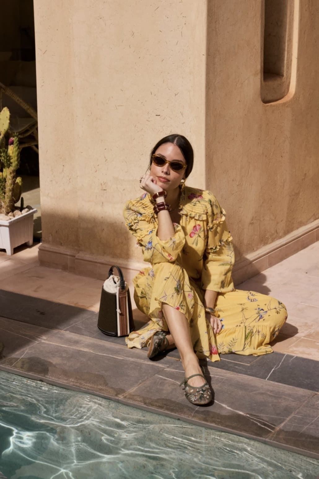 Camisa Derhy AVA Estampada amarilla mostaza - Imagen 1