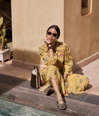 Camisa Derhy AVA Estampada amarilla mostaza - Imagen 1