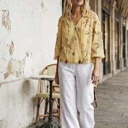 Camisa Derhy AVA Estampada amarilla mostaza - Imagen 2