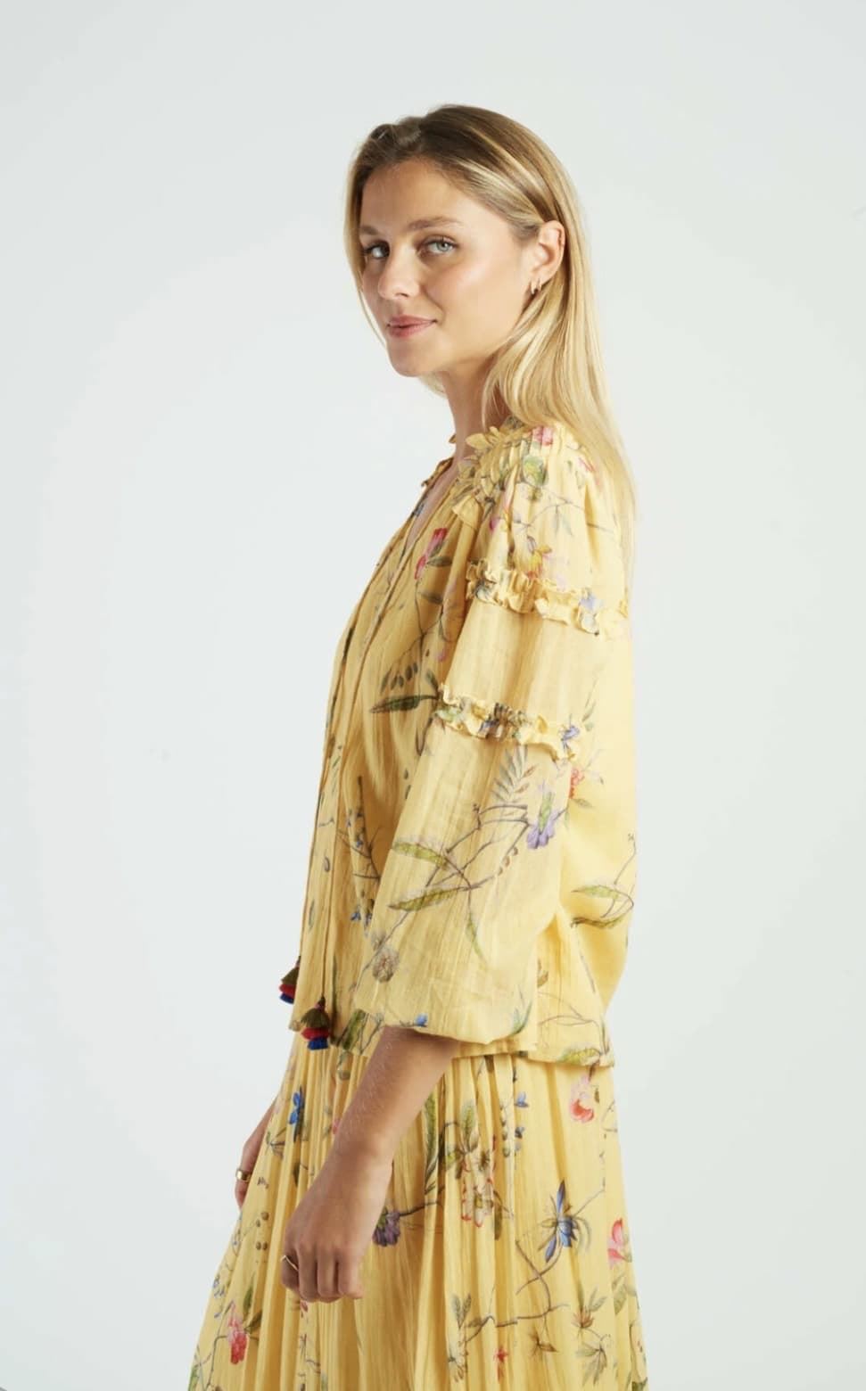 Camisa Derhy AVA Estampada amarilla mostaza - Imagen 3