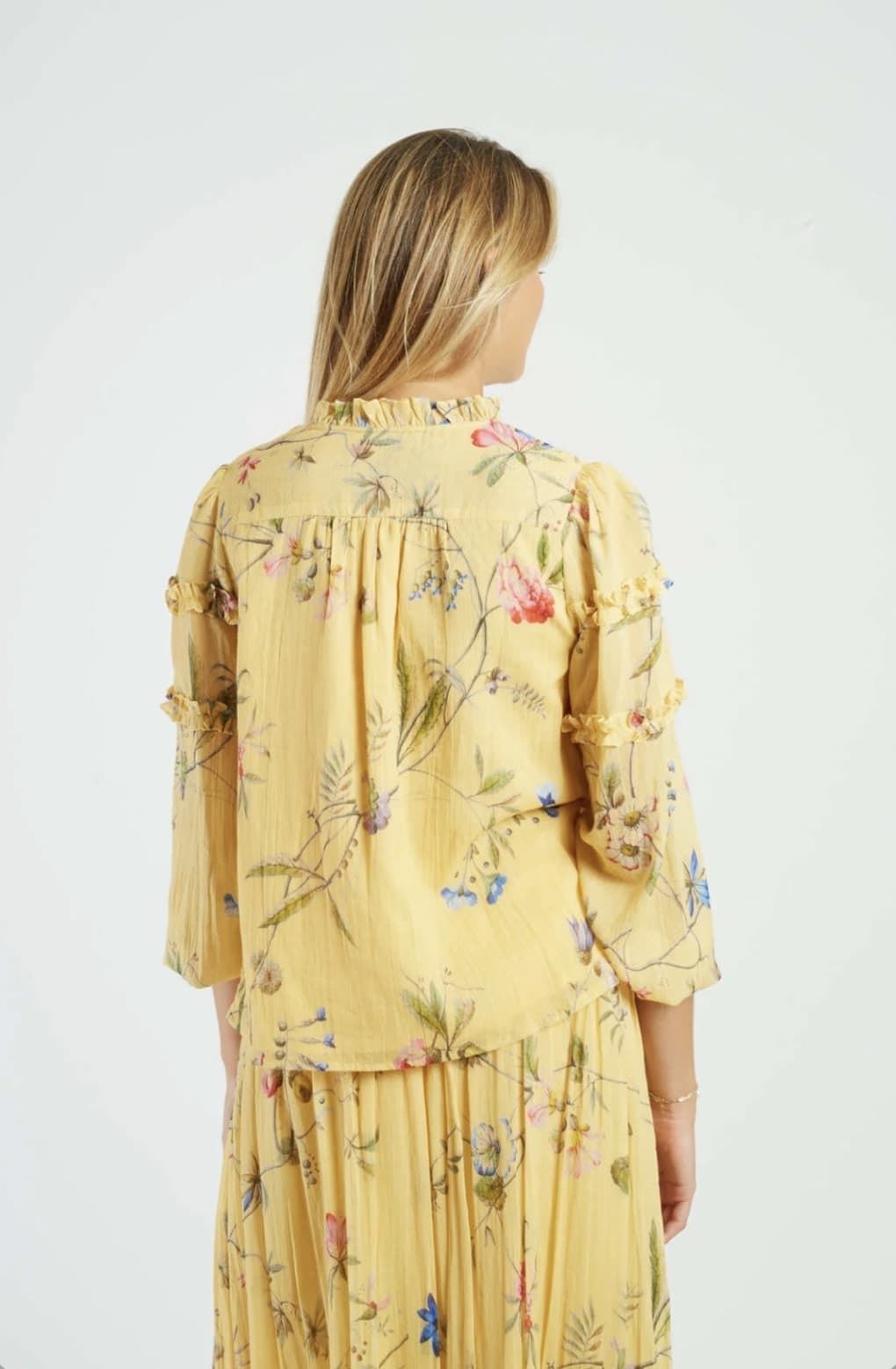 Camisa Derhy AVA Estampada amarilla mostaza - Imagen 4