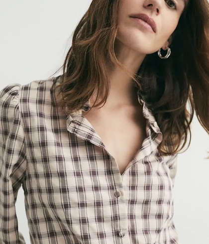 CAMISA ese O ese Ref.: 305564-1200 // C.SALZBURG checas Brown - Imagen 2