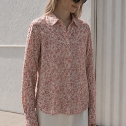 CAMISA Indi & Cold AD 125 WESTERN FLORES Rojo pizcara - Imagen 1