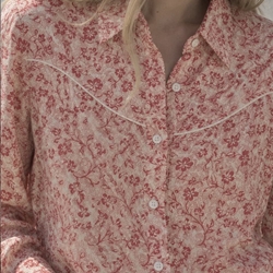 CAMISA Indi & Cold AD 125 WESTERN FLORES Rojo pizcara - Imagen 2