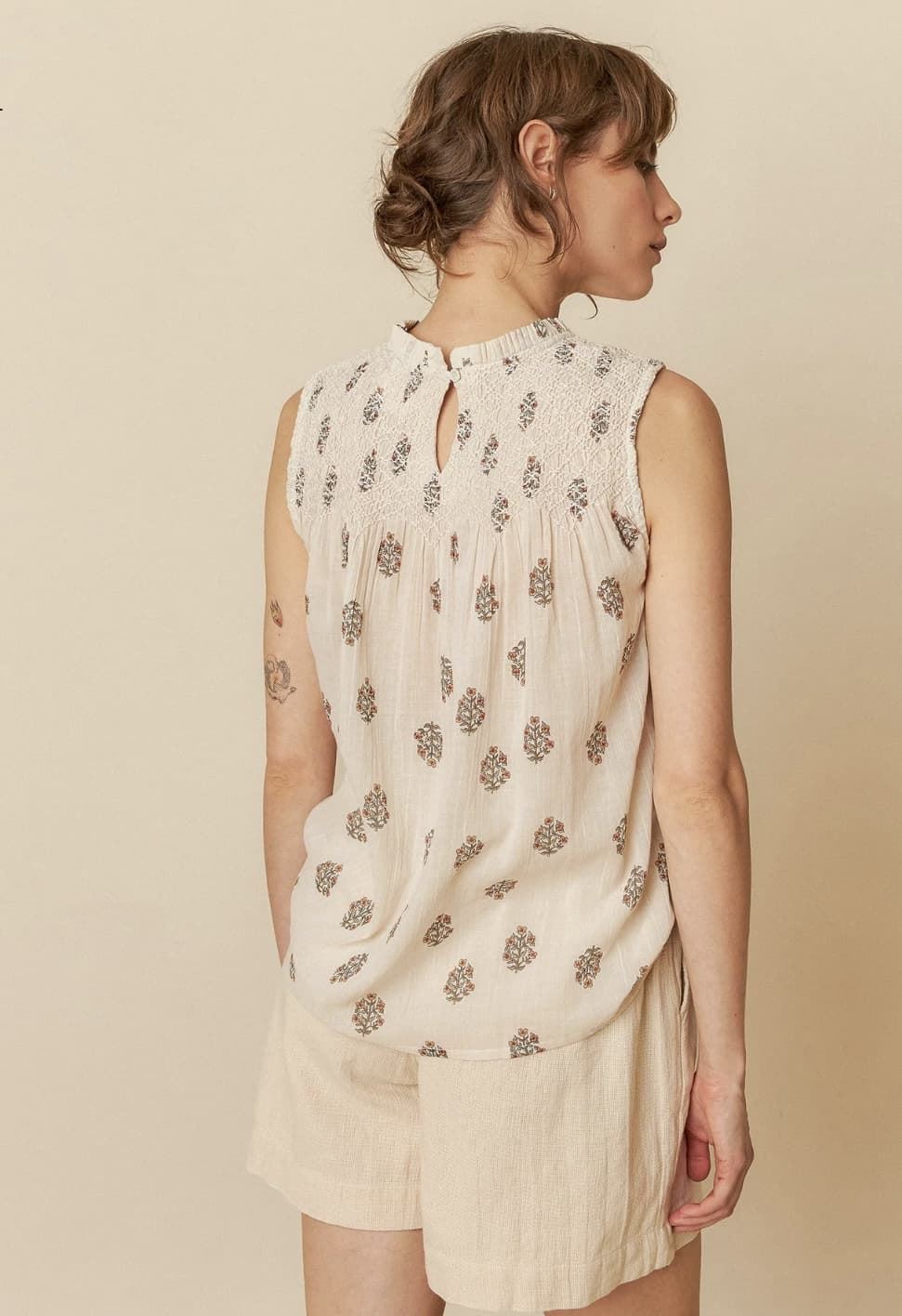 Camisa Indi & Cold AD 176 smok manual print crudo - Imagen 4