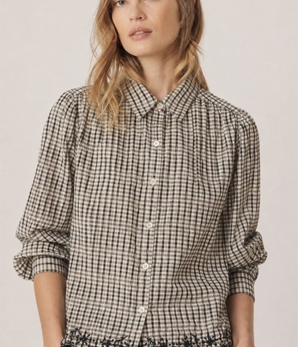 CAMISA Indi & Cold AD133 bordados a contraste negro - Imagen 2