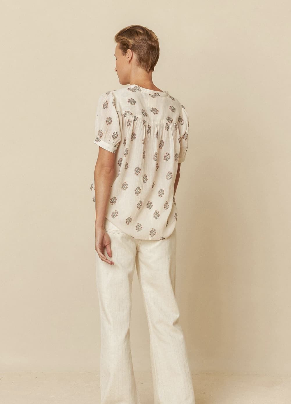 Camisa Indi & Cold AD175 VOILE ALGODÓN piedra - Imagen 4