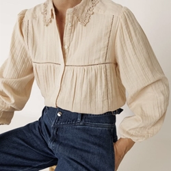 Camisa Indi & Cold  AD830 CUELLO CROCHET color petalo - Imagen 2