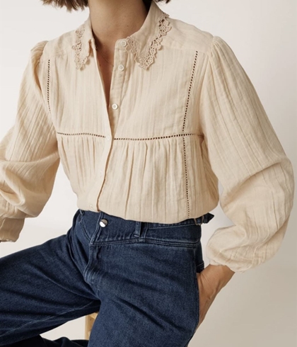 Camisa Indi & Cold  AD830 CUELLO CROCHET color petalo - Imagen 2