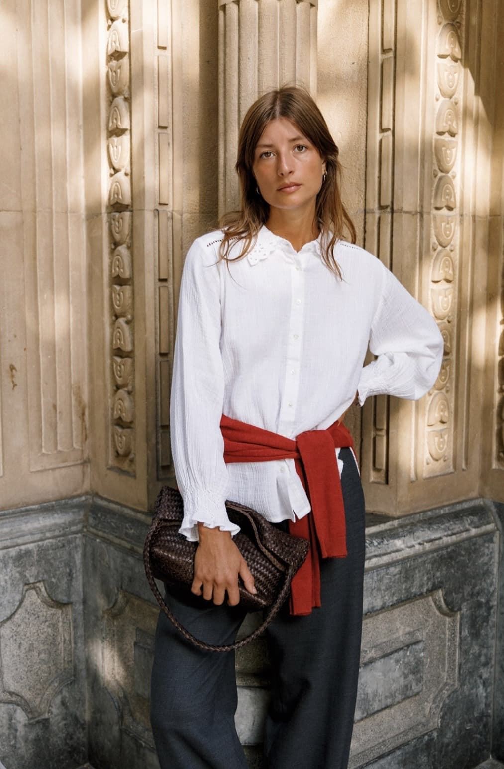 CAMISA Indi & Cold BK160 romántica doble gasa Blanca - Imagen 2
