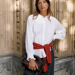 CAMISA Indi & Cold BK160 romántica doble gasa Blanca - Imagen 2