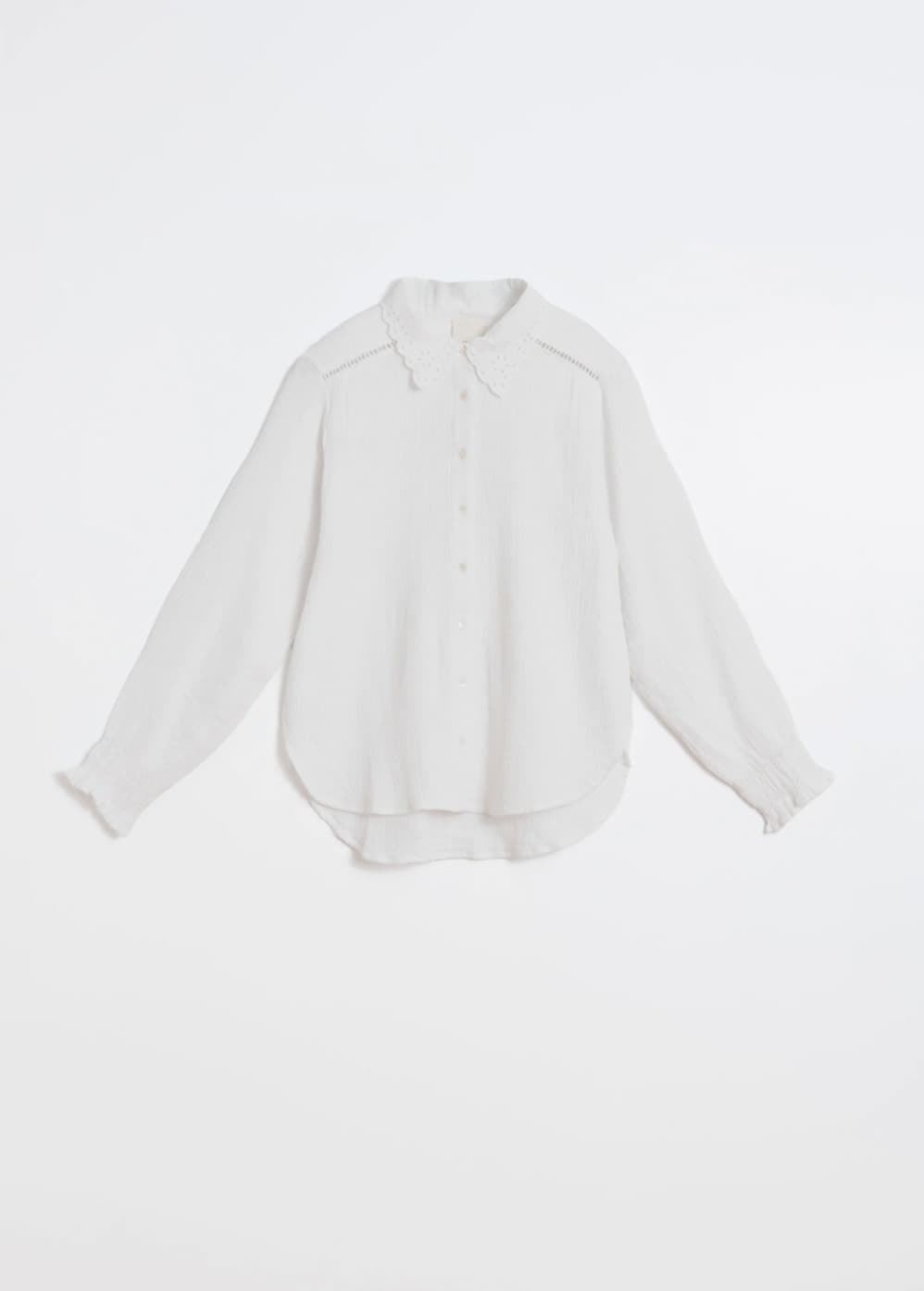 CAMISA Indi & Cold BK160 romántica doble gasa Blanca - Imagen 6
