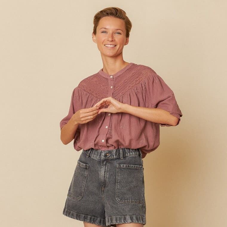Camisa Indi & Cold BK226 puntilla malva viejo. - Imagen 1