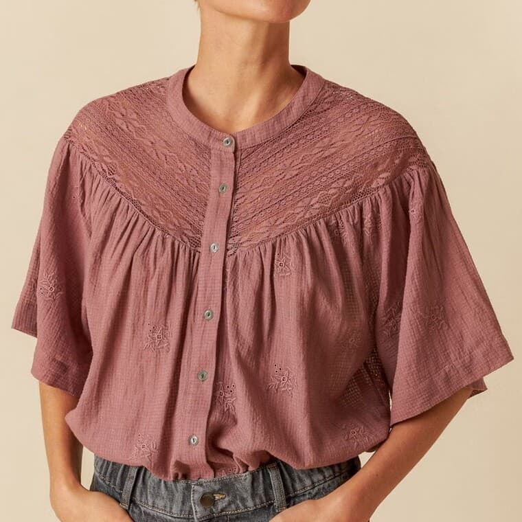 Camisa Indi & Cold BK226 puntilla malva viejo. - Imagen 2