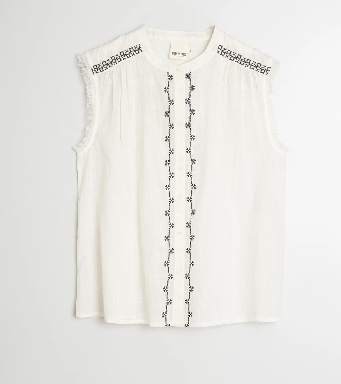 Camisa Indi & Cold BK246 bordados punto de cruz - Imagen 5